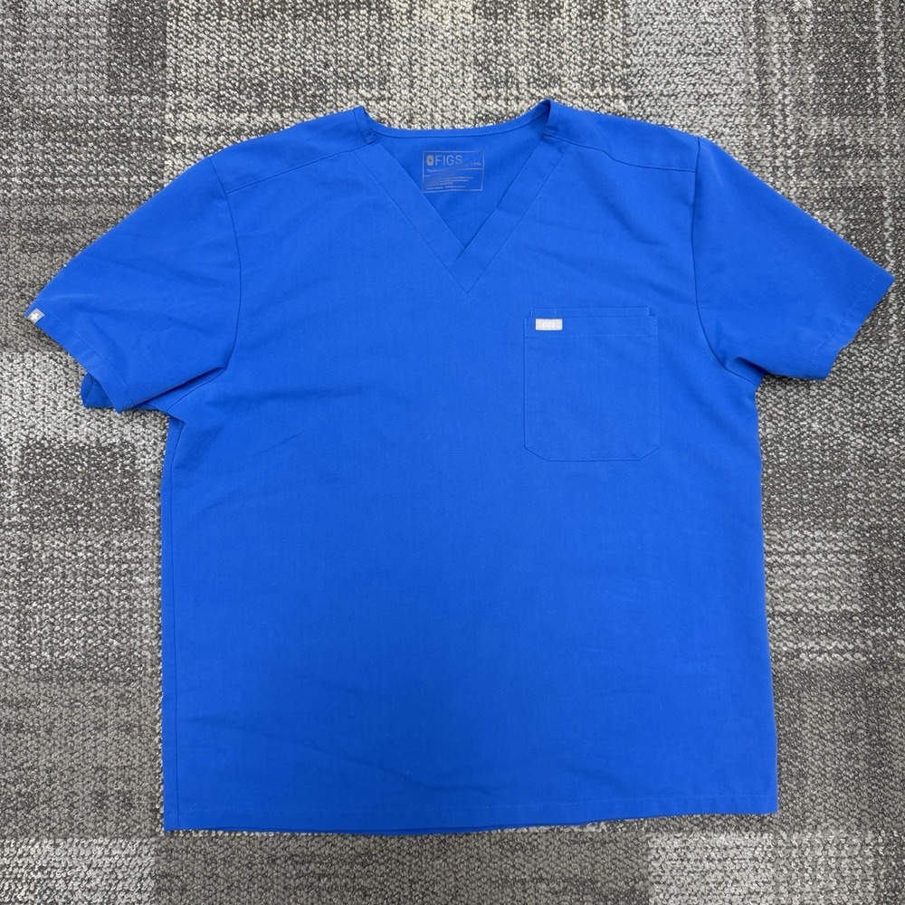 FIGS Scrub leon top Mens 2XL Royal Blue Technical Collection medical nursing MA